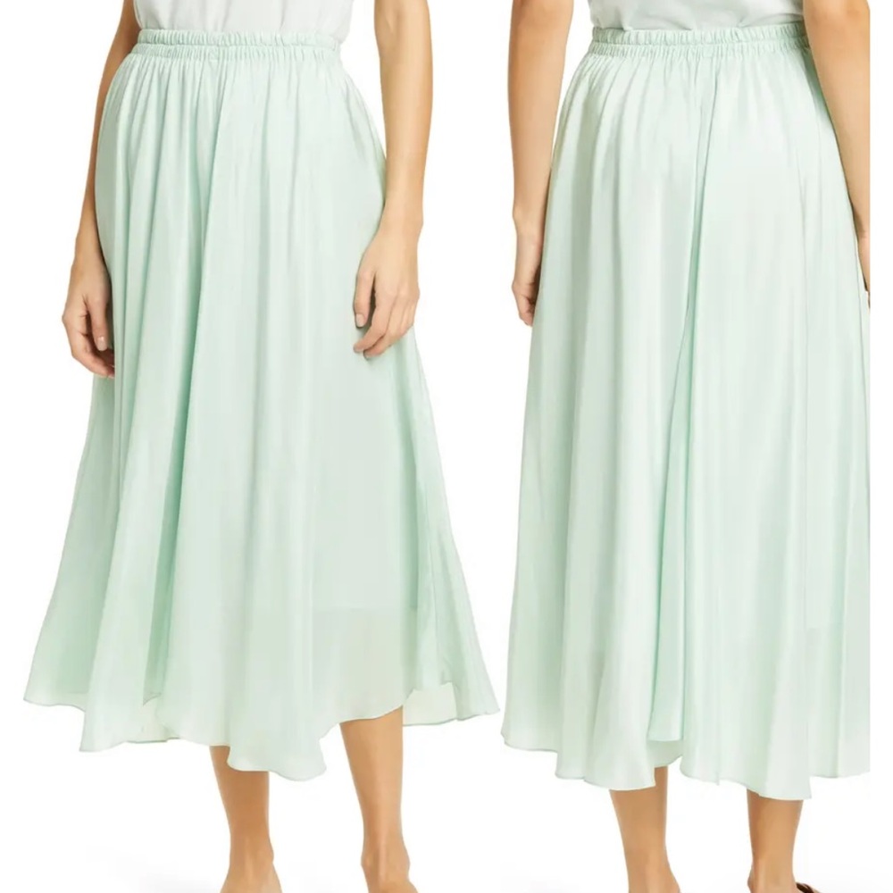 Vince nwot gathered silk midi skirt M